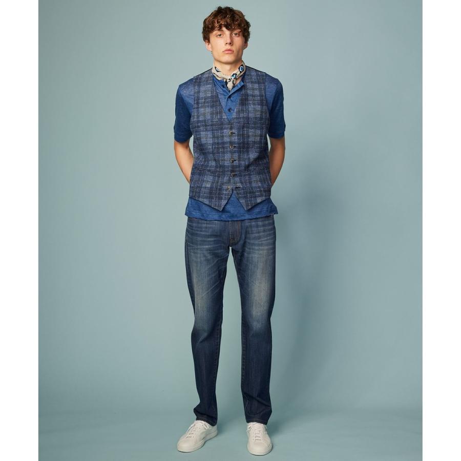 JOSEPH ABBOUD 【イタリア素材/軽量/ストレッチ】サマーツィードジャージープリントベスト - 画像 (2)