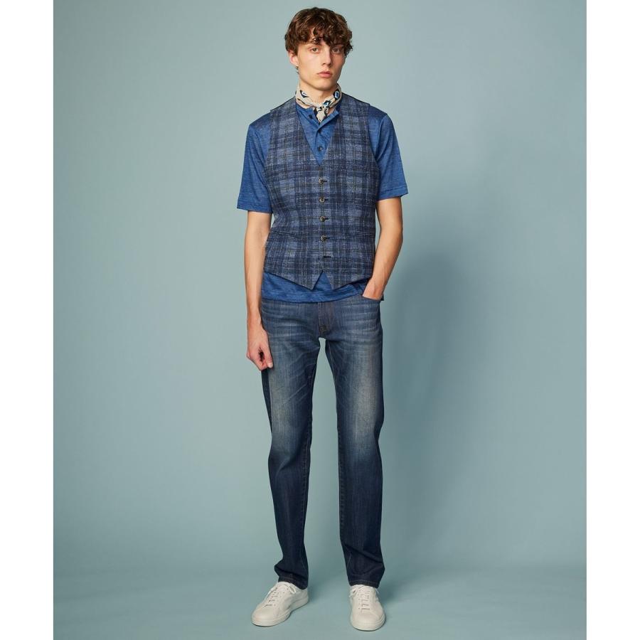 JOSEPH ABBOUD 【イタリア素材/軽量/ストレッチ】サマーツィードジャージープリントベスト - 画像 (3)