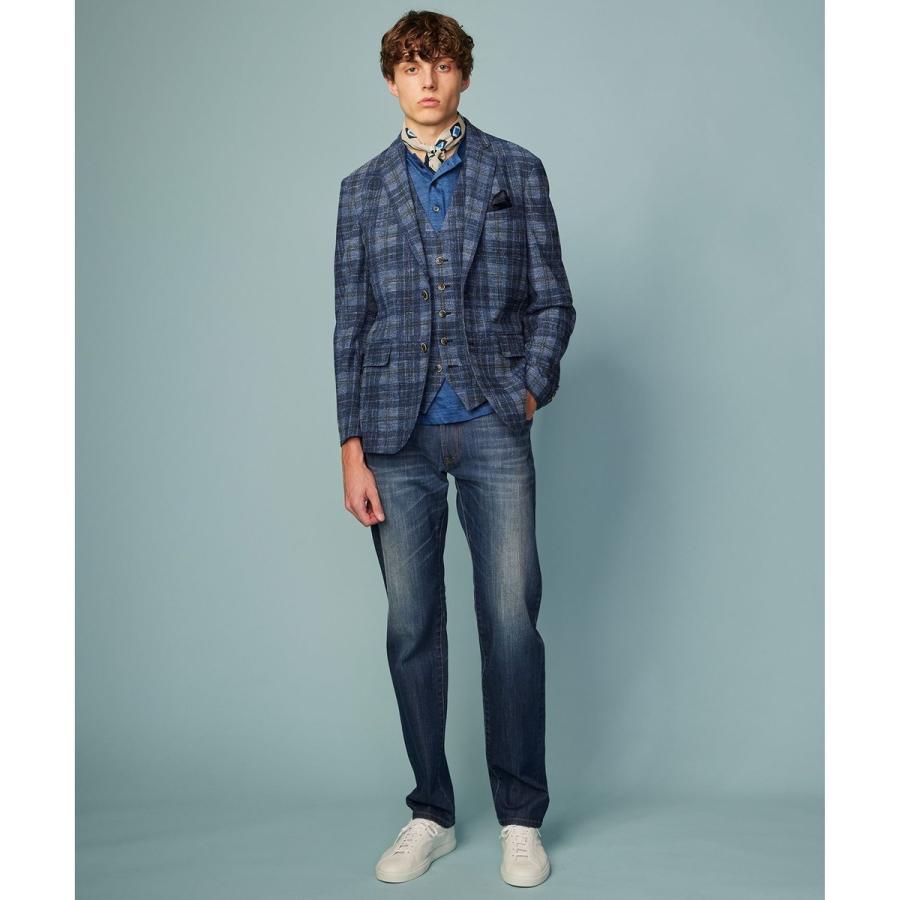 JOSEPH ABBOUD 【イタリア素材/軽量/ストレッチ】サマーツィードジャージープリントベスト - 画像 (4)