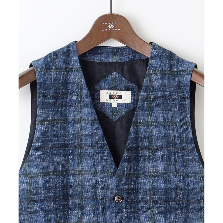 JOSEPH ABBOUD 【イタリア素材/軽量/ストレッチ】サマーツィードジャージープリントベスト - 画像 (7)