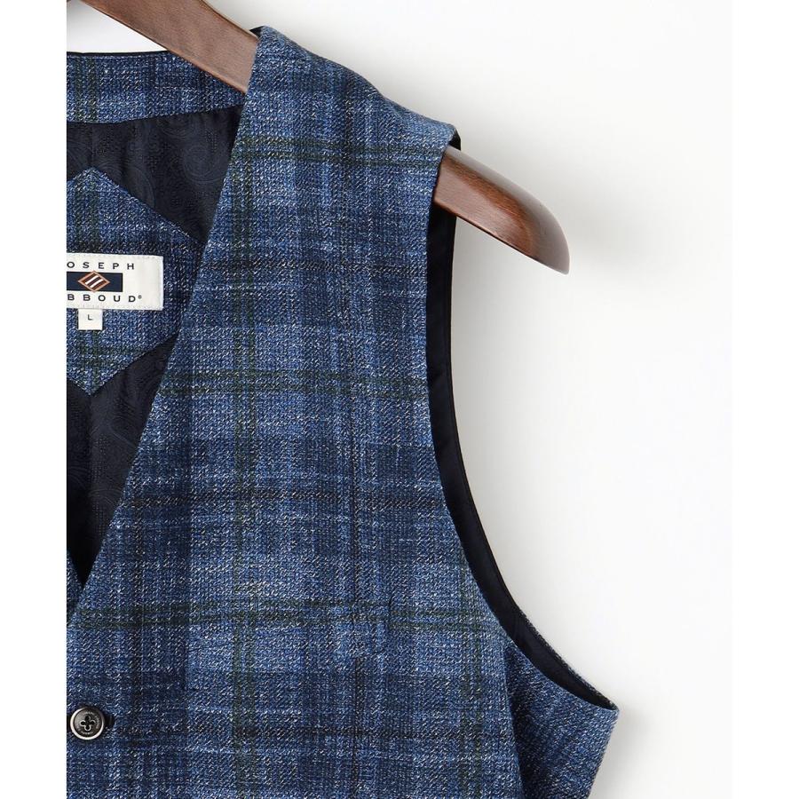 JOSEPH ABBOUD 【イタリア素材/軽量/ストレッチ】サマーツィードジャージープリントベスト - 画像 (8)