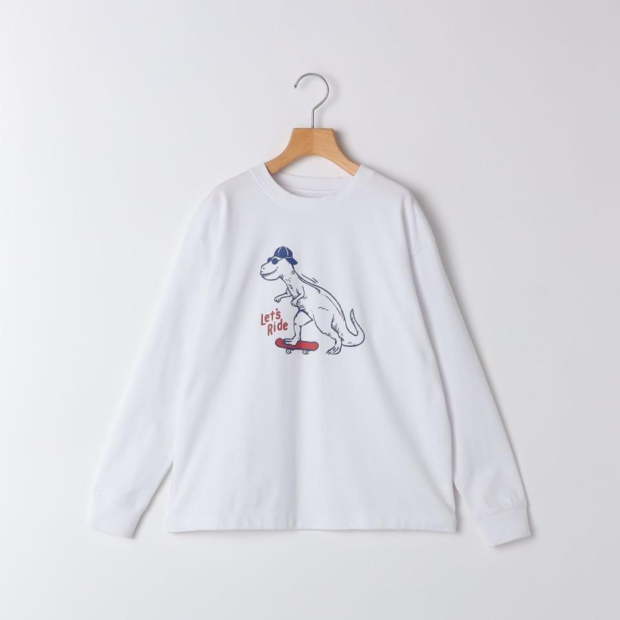 SHIPS KIDS:140〜160cm /〈吸水速乾〉恐竜 プリント 長袖 TEE