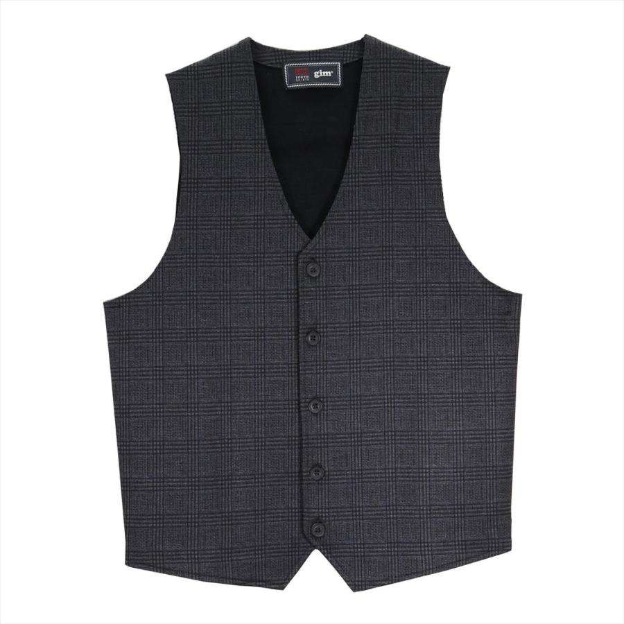 前身カットニットジレ プリントチェック メンズ - 画像 (4)