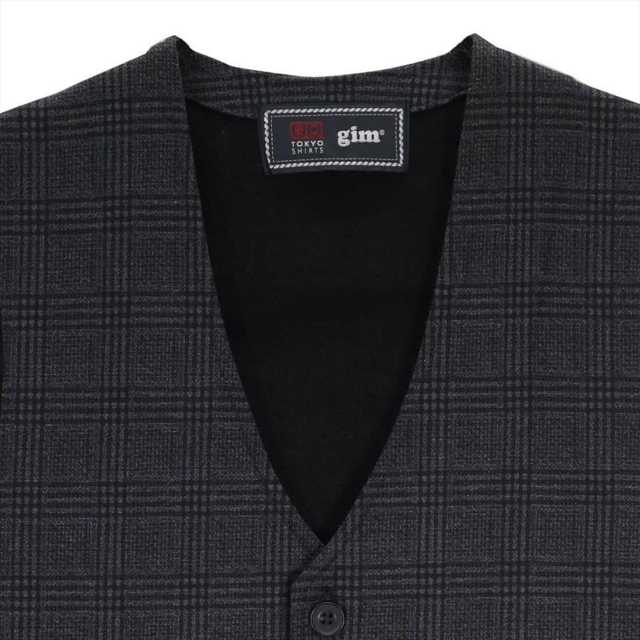 前身カットニットジレ プリントチェック メンズ - 画像 (6)