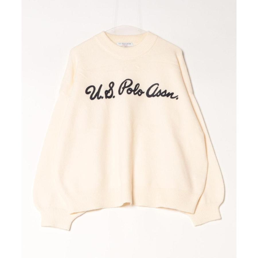 U.S. POLO ASSN. 【胸元にチェーン刺繍】 モヘアライクニット モックネックプルオーバーセーター - 画像 (4)