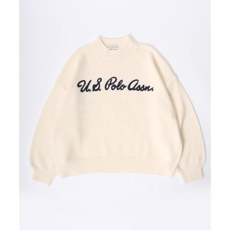 U.S. POLO ASSN. 【胸元にチェーン刺繍】 モヘアライクニット モックネックプルオーバーセーター - 画像 (5)