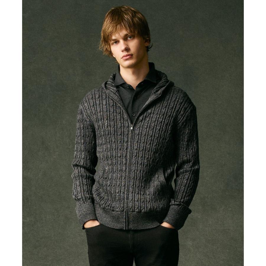 JOSEPH ABBOUD 【オリジナルオーガニックコットン使用/サスティナブル】JOE COTTONケーブル ニットパーカー