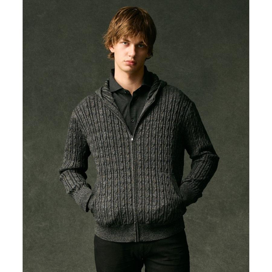 JOSEPH ABBOUD 【オリジナルオーガニックコットン使用/サスティナブル】JOE COTTONケーブル ニットパーカー - 画像 (3)