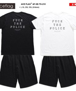 ACEFLAG ACE FLAG 上下セット 半袖 ブランド Tシャツ ハーフパンツ 大きいサイズ エースフラッグ セットアップ  Fuck the Police ファック・ザ・ポリス b系