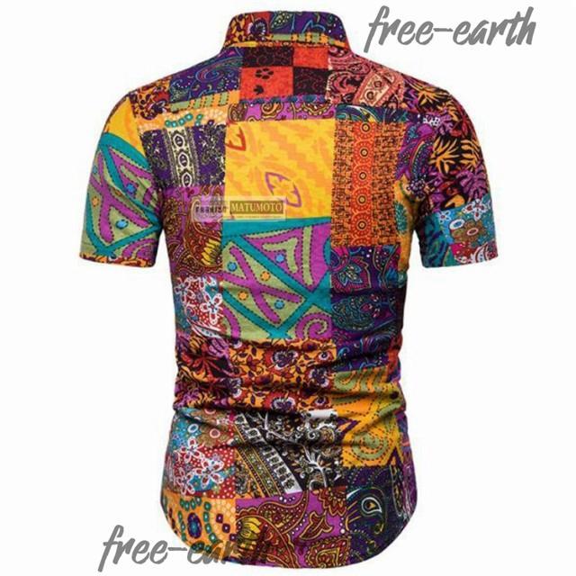 半袖シャツ メンズ アロハシャツ 半袖 開襟シャツ 総柄 オープンカラー サマーウエア おしゃれ リゾート ビーチ遊び