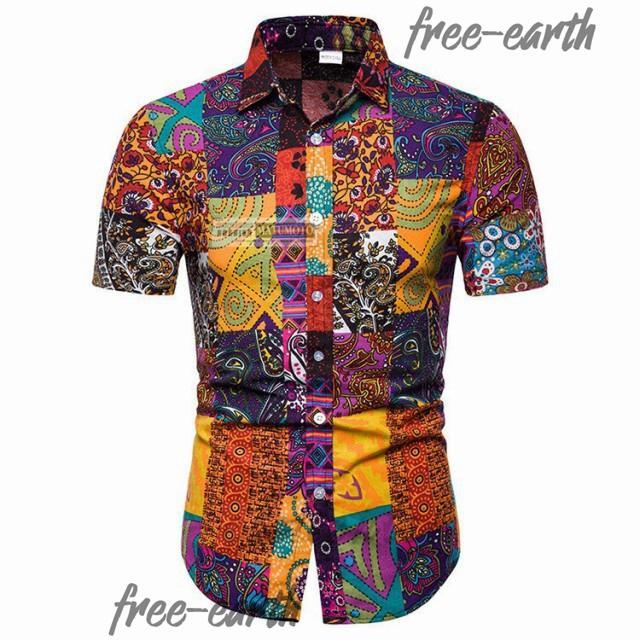 半袖シャツ メンズ アロハシャツ 半袖 開襟シャツ 総柄 オープンカラー サマーウエア おしゃれ リゾート ビーチ遊び - 画像 (3)