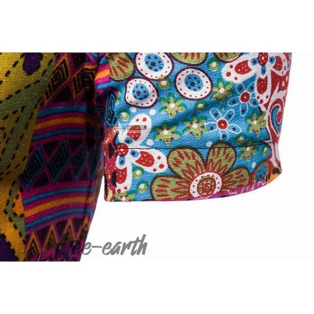 半袖シャツ メンズ アロハシャツ 半袖 開襟シャツ 総柄 オープンカラー サマーウエア おしゃれ リゾート ビーチ遊び - 画像 (4)