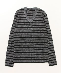 STYLEBLOCK セーター ニット ストレッチリブボーダーVネックセーターニット メンズ