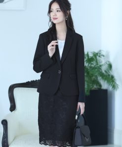 PourVous セットアップ 選べるJK2種類スカートフォーマル喪服＆卒業式ノーカラージャケットレーススカートセレモニースーツ 七五三 ママ 入園式 卒