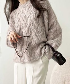 GeeRA ニット セーター ケーブル編ボリュームニット レディース