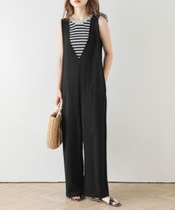 SUGAR BISKET オールインワン Vネックオールインワン レディース