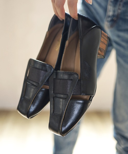 SESTO パンプス かかと滑り止めジェル付き&スリッパにもなる2Way!幅がゴムで伸縮するフィットパンプス - 画像 (2)