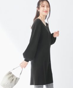 alotta ニット セーター もっちりパフ袖ニットワンピース レディース
