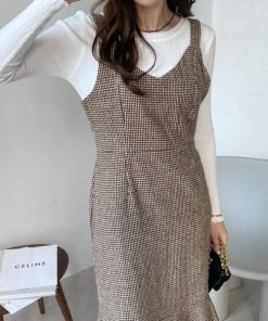 ad thie ワンピース 千鳥柄マーメイドキャミワンピース