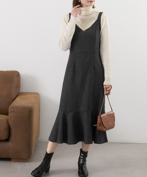 ad thie ワンピース 千鳥柄マーメイドキャミワンピース - 画像 (2)