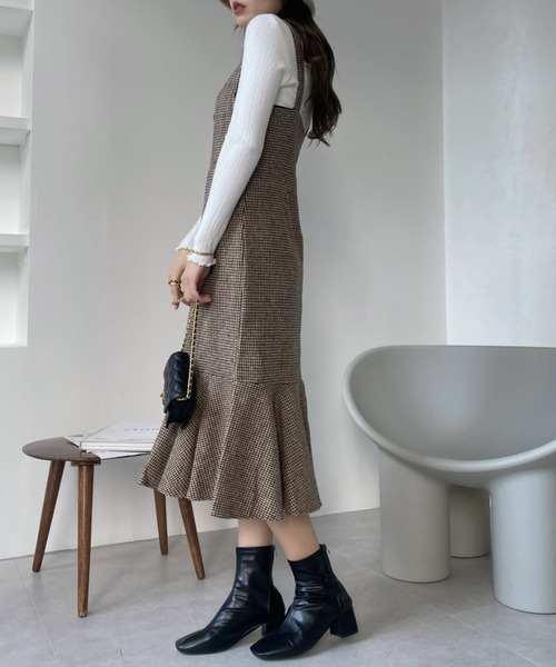 ad thie ワンピース 千鳥柄マーメイドキャミワンピース - 画像 (6)