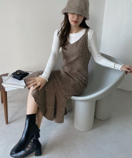 ad thie ワンピース 千鳥柄マーメイドキャミワンピース - 画像 (7)