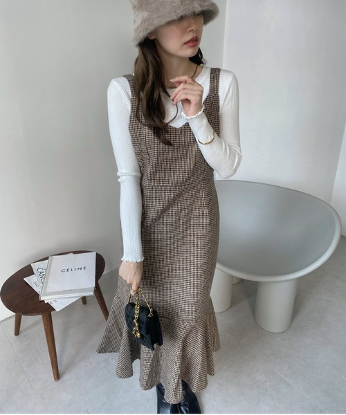 ad thie ワンピース 千鳥柄マーメイドキャミワンピース - 画像 (8)