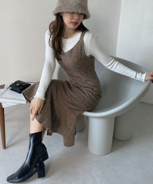 ad thie ワンピース 千鳥柄マーメイドキャミワンピース - 画像 (4)