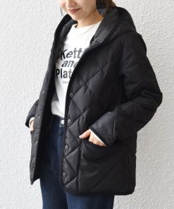 TAION ダウンコート ダウンジャケット 「SHIPS any別注」TAION:「手洗い可能」パイピング フード ジャケット レディース