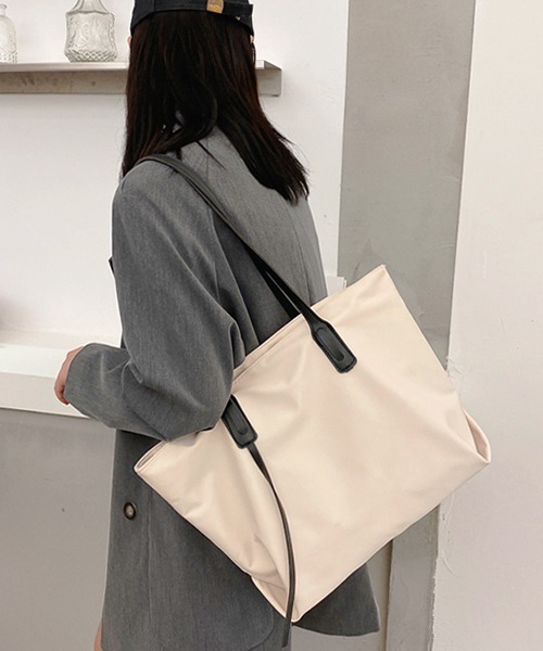 ad thie トートバッグ 合皮 ハンドル 大容量トートバッグ レディース - 画像 (3)