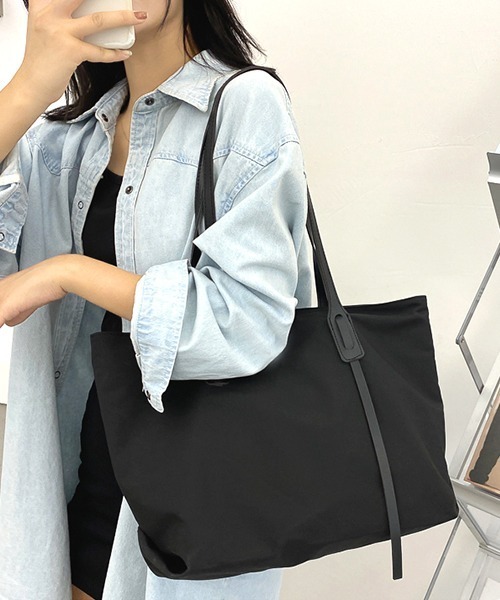 ad thie トートバッグ 合皮 ハンドル 大容量トートバッグ レディース - 画像 (4)