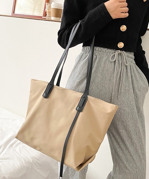 ad thie トートバッグ 合皮 ハンドル 大容量トートバッグ レディース - 画像 (7)