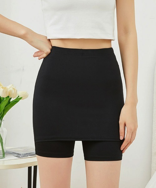 SEU インナーシャツ 肌着 Y字ラインカバーペチコート付きインナーペチパンツ 透け防止 韓国ファッション レディース - 画像 (8)