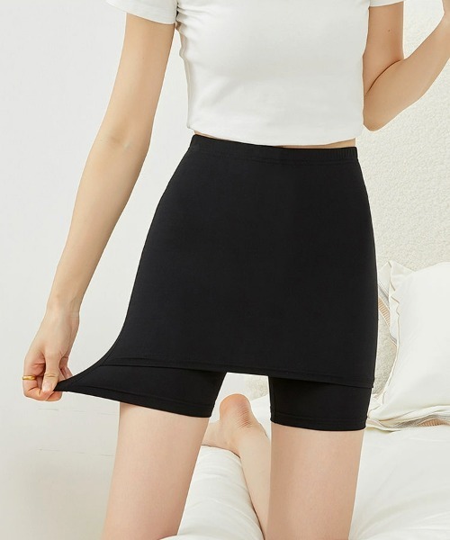 SEU インナーシャツ 肌着 Y字ラインカバーペチコート付きインナーペチパンツ 透け防止 韓国ファッション レディース - 画像 (9)