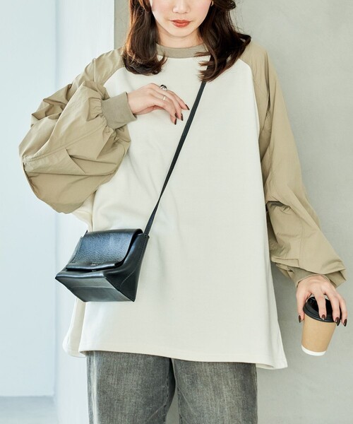 FREAK'S STORE トレーナー スウェット 限定展開 裏毛 異素材 ドッキング 2WAY ビッグ プルオーバー レディース - 画像 (5)