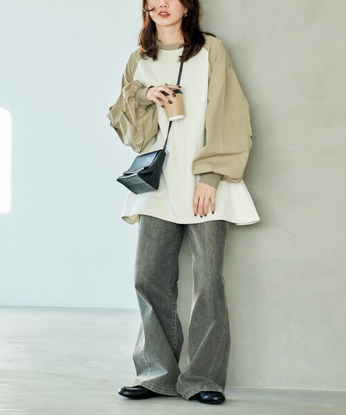 FREAK'S STORE トレーナー スウェット 限定展開 裏毛 異素材 ドッキング 2WAY ビッグ プルオーバー レディース - 画像 (8)