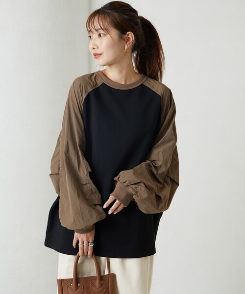 FREAK'S STORE トレーナー スウェット 限定展開 裏毛 異素材 ドッキング 2WAY ビッグ プルオーバー レディース