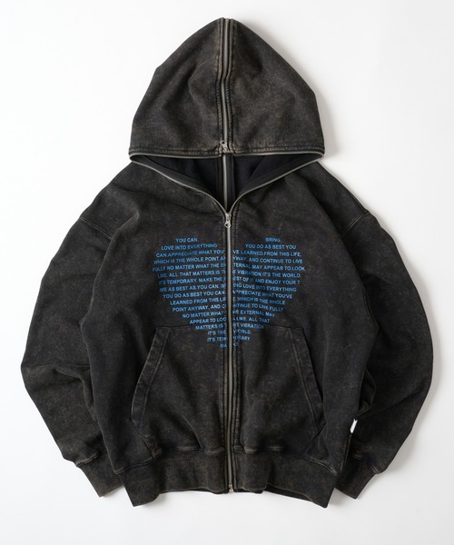 ONCILY パーカー 「 × WISH FOR EVER 」HEART COLLAB FULL-ZIP HOODIE / ハートコラボフルジップフ - 画像 (2)