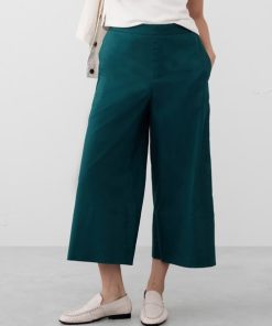 BANANA REPUBLIC パンツ FACTORY STORE　　リネンブレンド ワイドレッグ クロップド プルオンパンツ レディース