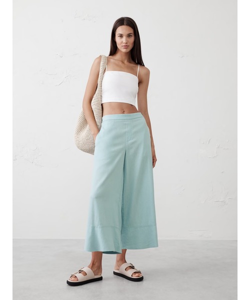 BANANA REPUBLIC パンツ FACTORY STORE リネンブレンド ワイドレッグ クロップド プルオンパンツ レディース - 画像 (8)