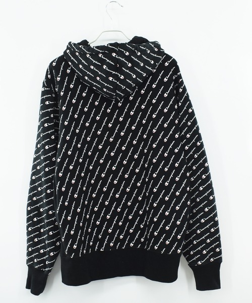 Champion パーカー 「ヴィンテージ古着」Champion ロゴ総柄 プルオーバーパーカー メンズ レディース - 画像 (4)