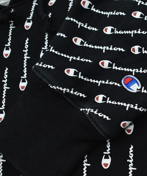 Champion パーカー 「ヴィンテージ古着」Champion ロゴ総柄 プルオーバーパーカー メンズ レディース - 画像 (8)