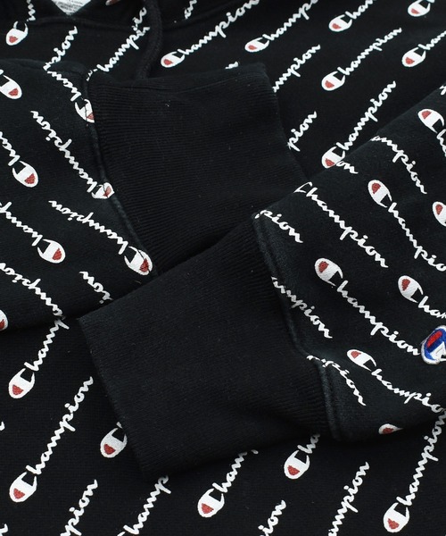 Champion パーカー 「ヴィンテージ古着」Champion ロゴ総柄 プルオーバーパーカー メンズ レディース - 画像 (9)
