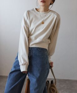 Bonjour Sagan トレーナー スウェット ラメリブショートプルオーバー レディース