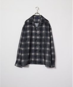 Many men, many minds. シャツ men mind /オンブレーチェック メッシュ オープンシャツ メンズ レディース