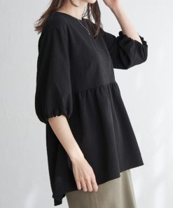 ikka ブラウス シャツ サッカーペプラムブラウス レディース