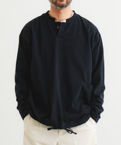 quadro tシャツ ドライ度詰天竺ヘンリーネックプルオーバー メンズ