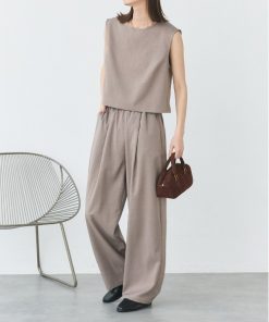 ad thie セットアップ ノースリーブ トップス ロングパンツ レディース