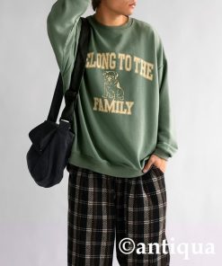 antiqua 「antiqua」 「tree cafe」スウェットカットソー FREE グリーン系その他 レディース