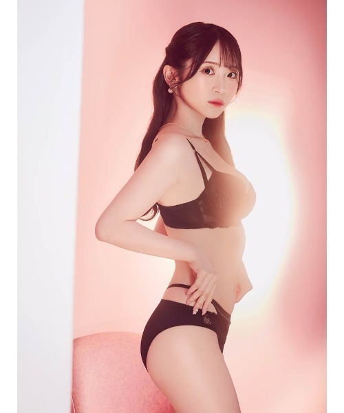 ブラジャー ショーツセット 「選べるショーツ」ラグジュアリーサテンローズ 育乳脇高 ブラジャー&フルバック or Tバックショーツ - 画像 (2)